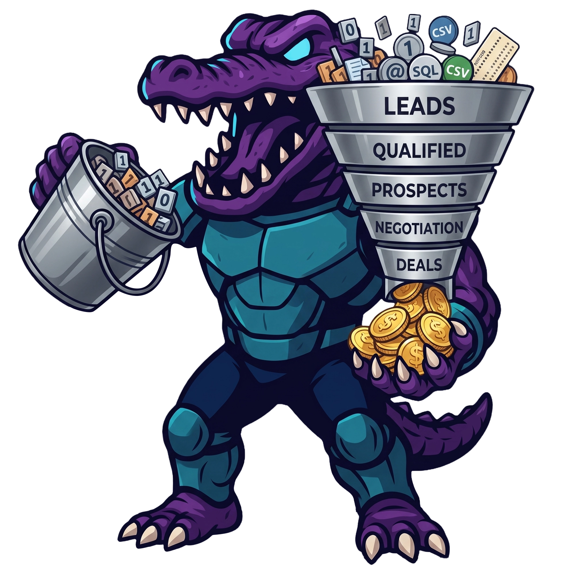 Deli the Deligatr mascot covering the full ecommerce visibility funnel